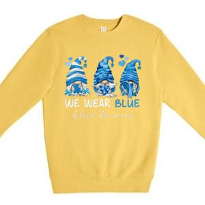 In April We Wear Blue Autism Awareness Gnome Matching Family Premium Crewneck Sweatshirt