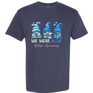 In April We Wear Blue Autism Awareness Gnome Matching Family Garment-Dyed Heavyweight T-Shirt