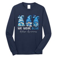 In April We Wear Blue Autism Awareness Gnome Matching Family Long Sleeve Shirt