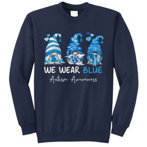 In April We Wear Blue Autism Awareness Gnome Matching Family Sweatshirt