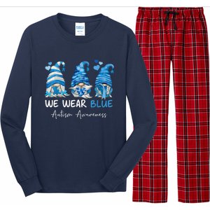 In April We Wear Blue Autism Awareness Gnome Matching Family Long Sleeve Pajama Set