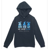 In April We Wear Blue Autism Awareness Gnome Matching Family Urban Pullover Hoodie