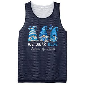 In April We Wear Blue Autism Awareness Gnome Matching Family Mesh Reversible Basketball Jersey Tank