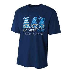 In April We Wear Blue Autism Awareness Gnome Matching Family Performance Sprint T-Shirt