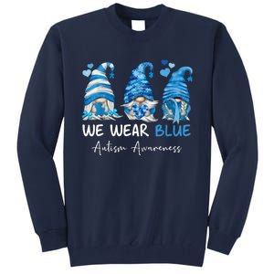 In April We Wear Blue Autism Awareness Gnome Matching Family Tall Sweatshirt