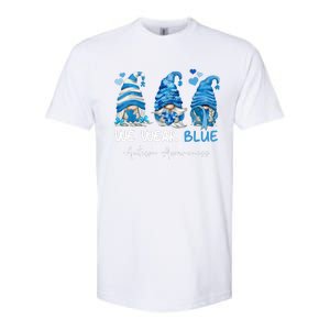 In April We Wear Blue Autism Awareness Gnome Matching Family Softstyle CVC T-Shirt