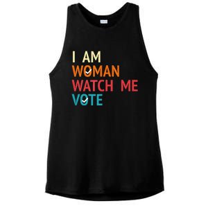 I Am Woman Watch Me Vote Kamala Harris 2024 Ladies PosiCharge Tri-Blend Wicking Tank