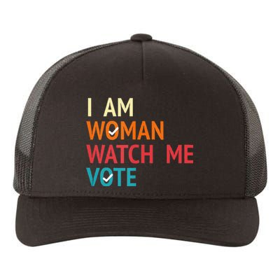 I Am Woman Watch Me Vote Kamala Harris 2024 Yupoong Adult 5-Panel Trucker Hat