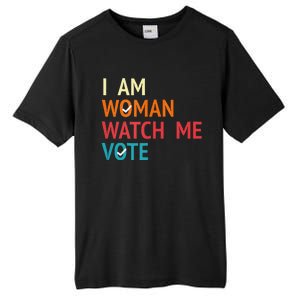 I Am Woman Watch Me Vote Kamala Harris 2024 Tall Fusion ChromaSoft Performance T-Shirt