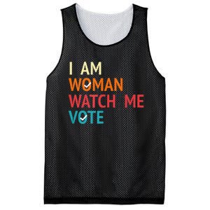 I Am Woman Watch Me Vote Kamala Harris 2024 Mesh Reversible Basketball Jersey Tank