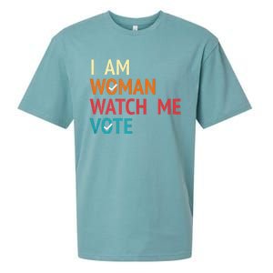 I Am Woman Watch Me Vote Kamala Harris 2024 Sueded Cloud Jersey T-Shirt