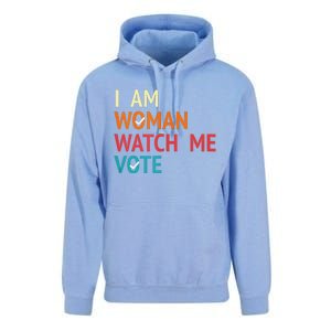 I Am Woman Watch Me Vote Kamala Harris 2024 Unisex Surf Hoodie