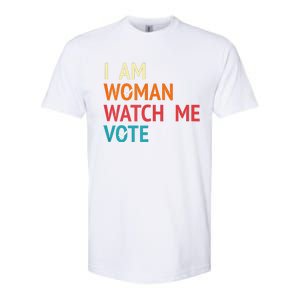 I Am Woman Watch Me Vote Kamala Harris 2024 Softstyle CVC T-Shirt