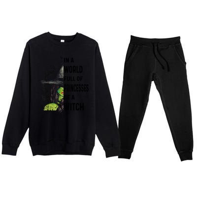 In A World Full Of Princesses Be A Witch Halloween Premium Crewneck Sweatsuit Set