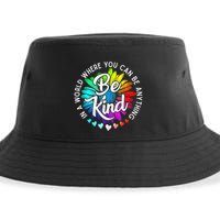 In A World Where You Can Be Anything Be Kind Rainbow Flower Sustainable Bucket Hat