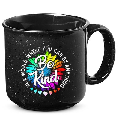 In A World Where You Can Be Anything Be Kind Rainbow Flower 15oz Campfire Ceramic Mug