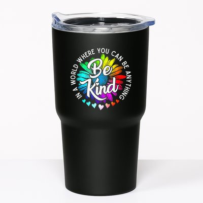 In A World Where You Can Be Anything Be Kind Rainbow Flower Tumbler