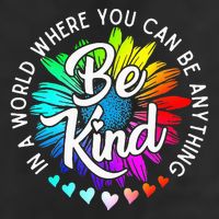 In A World Where You Can Be Anything Be Kind Rainbow Flower 25L Jumbo Tote