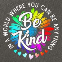 In A World Where You Can Be Anything Be Kind Rainbow Flower Cotton Canvas Backpack