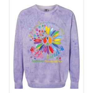 In A World Where You Can Be Anything Be Kind Autism Awareness Colorblast Crewneck Sweatshirt