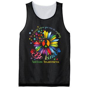 In A World Where You Can Be Anything Be Kind Autism Awareness Mesh Reversible Basketball Jersey Tank