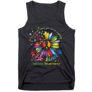 In A World Where You Can Be Anything Be Kind Autism Awareness Tank Top