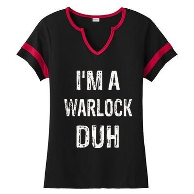 Im A Warlock Duh Halloween Costume Ladies Halftime Notch Neck Tee