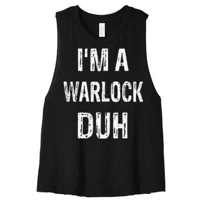 Im A Warlock Duh Halloween Costume Women's Racerback Cropped Tank