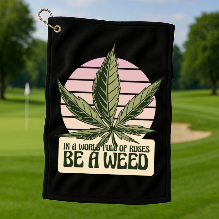 In A World Full Of Roses Be A Weed Funny Golf Towel