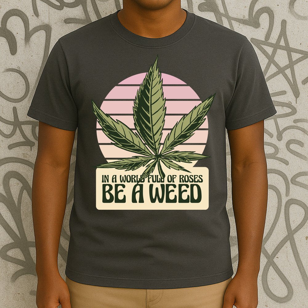 In A World Full Of Roses Be A Weed Funny T-Shirt