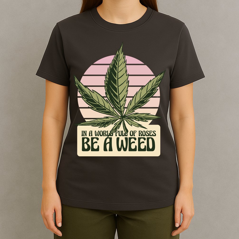 In A World Full Of Roses Be A Weed Funny T-Shirt