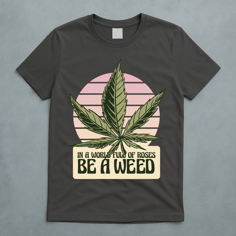 In A World Full Of Roses Be A Weed Funny T-Shirt