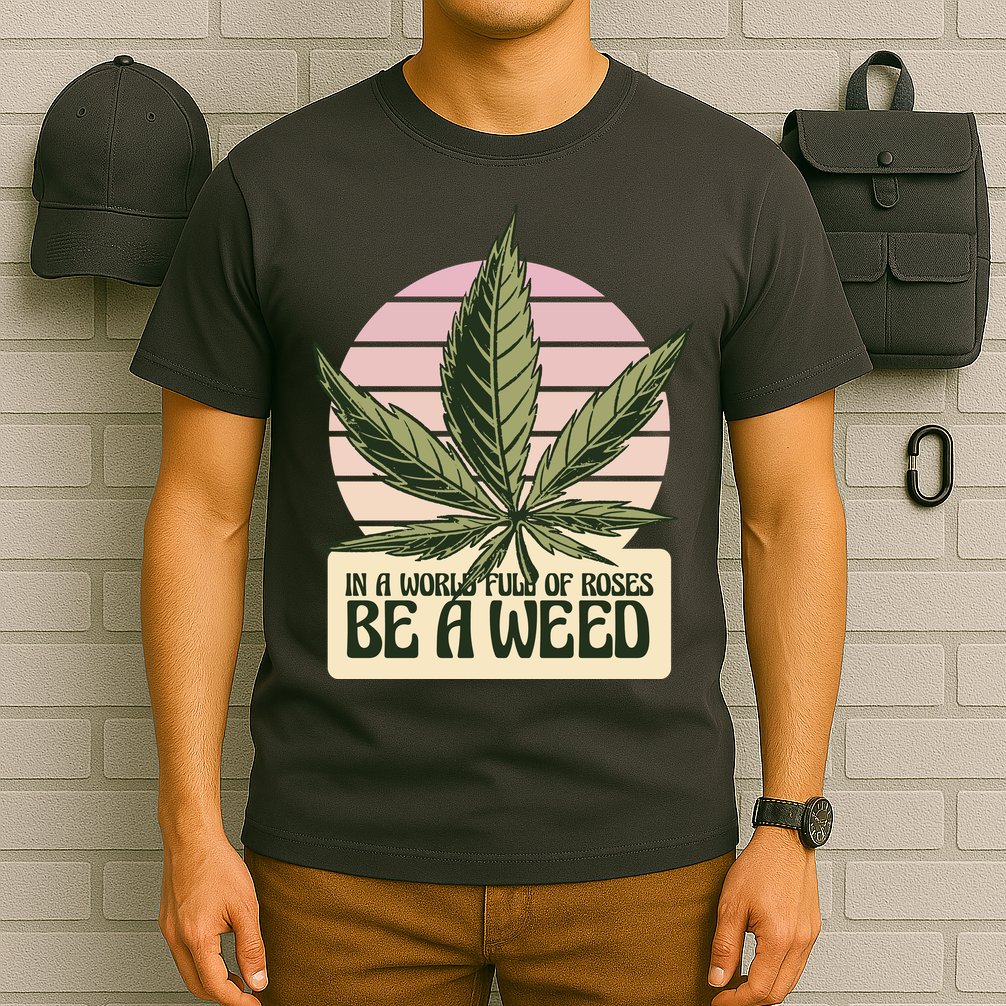 In A World Full Of Roses Be A Weed Funny T-Shirt