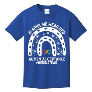 In April We Wear Red Autism Awareness Acceptance Red Instead Kids T-Shirt