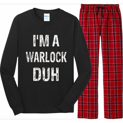 Im A Warlock Duh Halloween Costume Long Sleeve Pajama Set