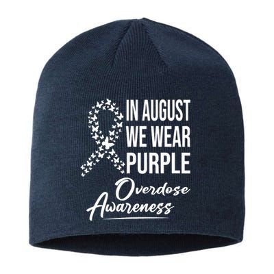 In August We Wear Purple Overdose Awareness Month Sustainable Beanie