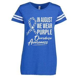 In August We Wear Purple Overdose Awareness Month Enza Ladies Jersey Football T-Shirt