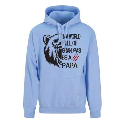 In A World Full Of Grandpas Be A Papa Bear Funny Gift Unisex Surf Hoodie