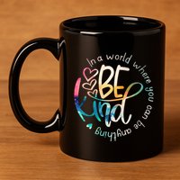 In A World Where You Can Be Anything Be Kind Kindness 11oz C Handle Ceramic Mug