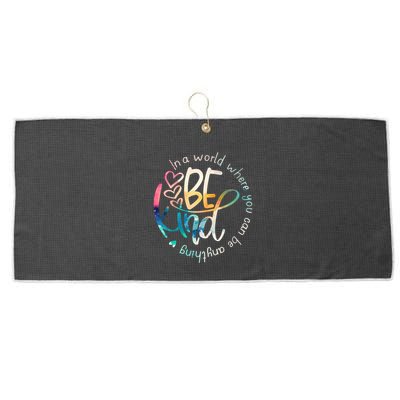 In A World Where You Can Be Anything Be Kind Kindness Large Microfiber Waffle Golf Towel