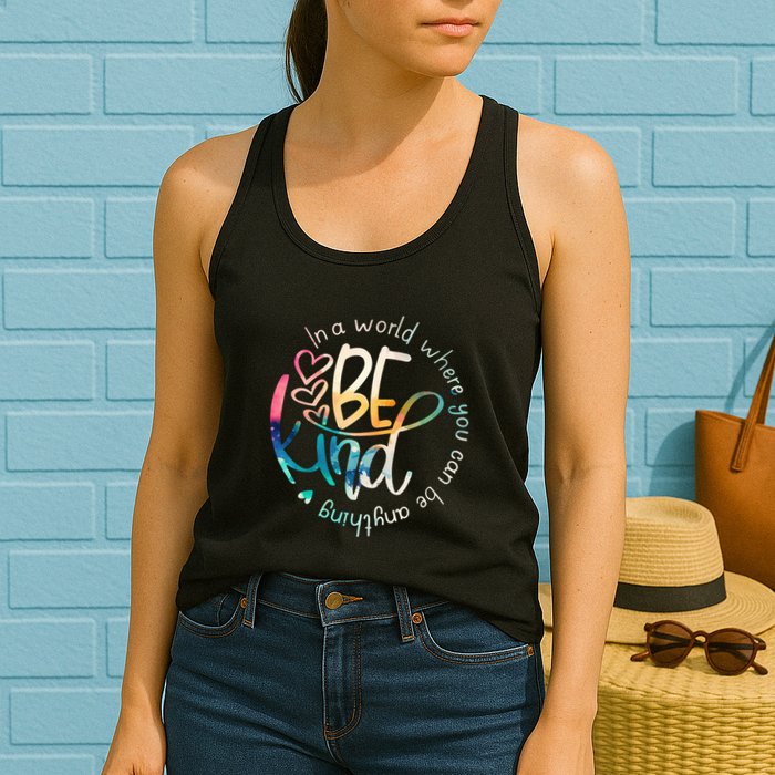 In A World Where You Can Be Anything Be Kind Kindness Womens Tank Top