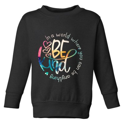 In A World Where You Can Be Anything Be Kind Kindness Toddler Sweatshirt
