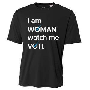 I Am Woman Watch Me Vote 2024 Blue Wave Vote Cooling Performance Crew T-Shirt