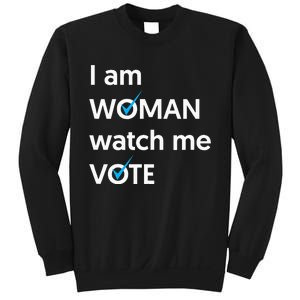 I Am Woman Watch Me Vote 2024 Blue Wave Vote Sweatshirt