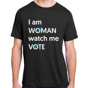 I Am Woman Watch Me Vote 2024 Blue Wave Vote Adult ChromaSoft Performance T-Shirt