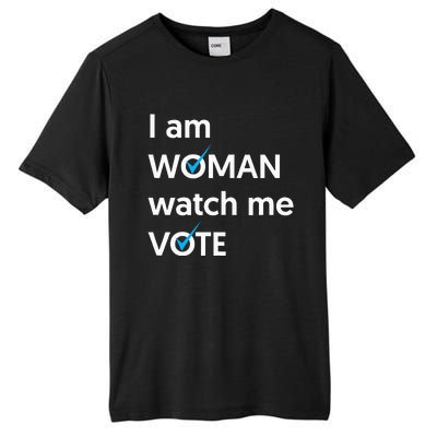 I Am Woman Watch Me Vote 2024 Blue Wave Vote Tall Fusion ChromaSoft Performance T-Shirt