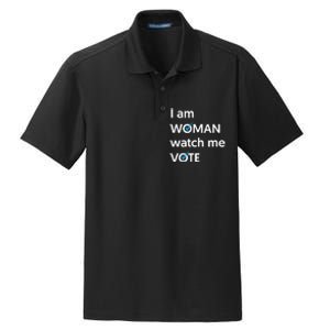 I Am Woman Watch Me Vote 2024 Blue Wave Vote Dry Zone Grid Polo