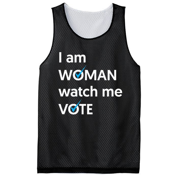 I Am Woman Watch Me Vote 2024 Blue Wave Vote Mesh Reversible Basketball Jersey Tank