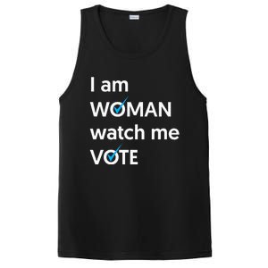 I Am Woman Watch Me Vote 2024 Blue Wave Vote PosiCharge Competitor Tank