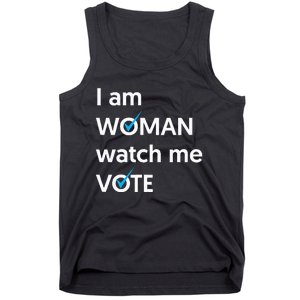 I Am Woman Watch Me Vote 2024 Blue Wave Vote Tank Top